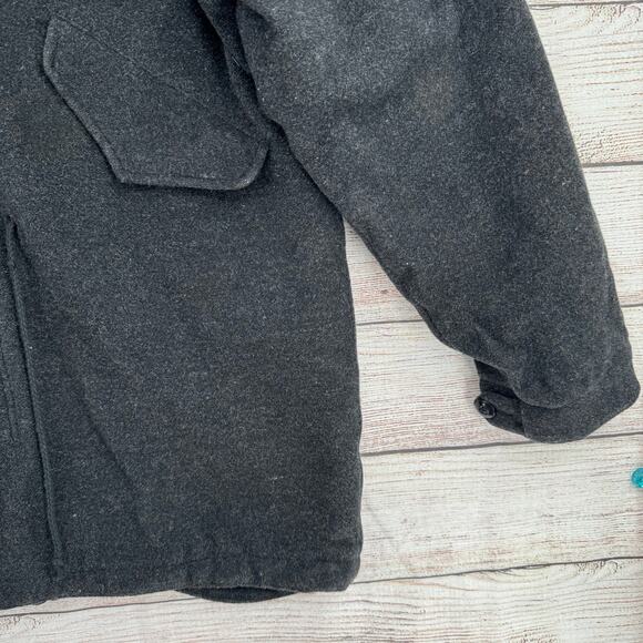 Vintage Polo Jeans Co Ralph Lauren Wool Blend Overcoat Jacket Mens M Black Gray - Picture 6 of 15